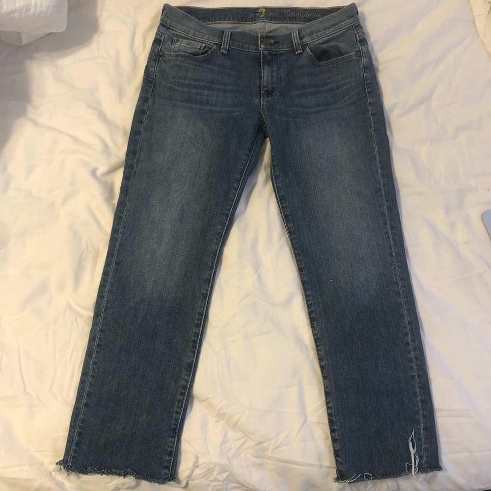 7 For All Mankind Crop Straight Leg Jeans